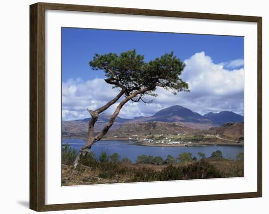 View over Lake and Hills, Loch Shieldaig, Shieldaig, Wester Ross, Highlands, Scotland, UK-Neale Clarke-Framed Photographic Print