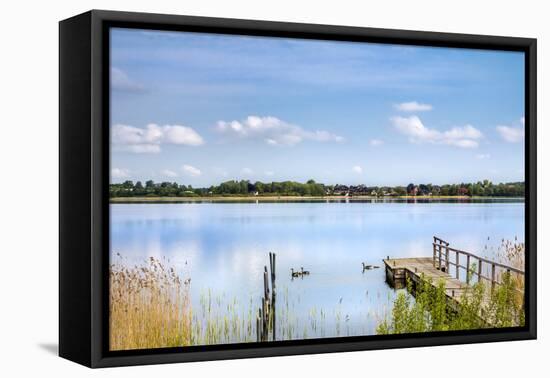 View over lake Pönitz, Scharbeutz, Baltic coast, Schleswig-Holstein, Germany-Sabine Lubenow-Framed Premier Image Canvas