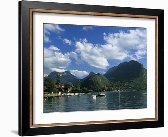 View over Lake, Talloires, Lake Annecy, Rhone Alpes, France, Europe-Stuart Black-Framed Photographic Print