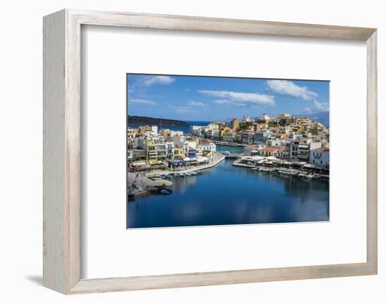 View over Lake Voulismeni, Agios Nikolaos, Crete, Greek Islands, Greece-Michael Runkel-Framed Photographic Print