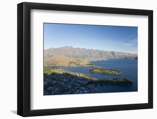 View over Lake Wakatipu to the Remarkables, sunset, Queenstown, Queenstown-Lakes district, Otago, S-Ruth Tomlinson-Framed Photographic Print