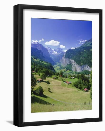 View Over Lauterbrunnen from Wengen, Bernese Oberland, Swiss Alps, Switzerland, Europe-Simon Harris-Framed Photographic Print