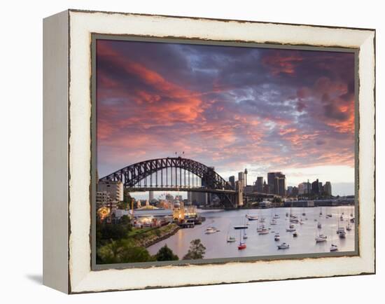 View over Lavendar Bay Toward the Habour Bridge and the Skyline of Central Sydney, Australia-Andrew Watson-Framed Premier Image Canvas