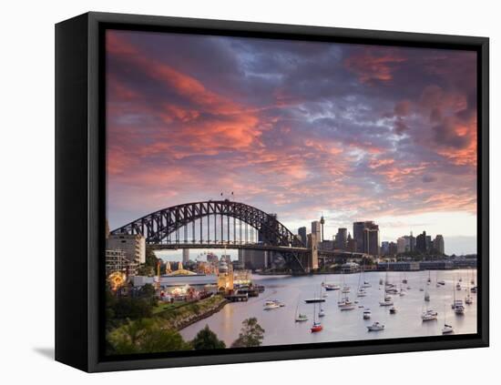 View over Lavendar Bay Toward the Habour Bridge and the Skyline of Central Sydney, Australia-Andrew Watson-Framed Premier Image Canvas
