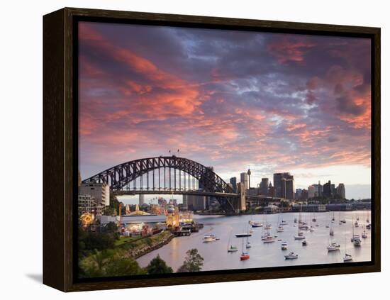 View over Lavendar Bay Toward the Habour Bridge and the Skyline of Central Sydney, Australia-Andrew Watson-Framed Premier Image Canvas