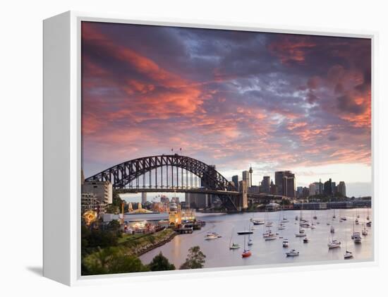 View over Lavendar Bay Toward the Habour Bridge and the Skyline of Central Sydney, Australia-Andrew Watson-Framed Premier Image Canvas