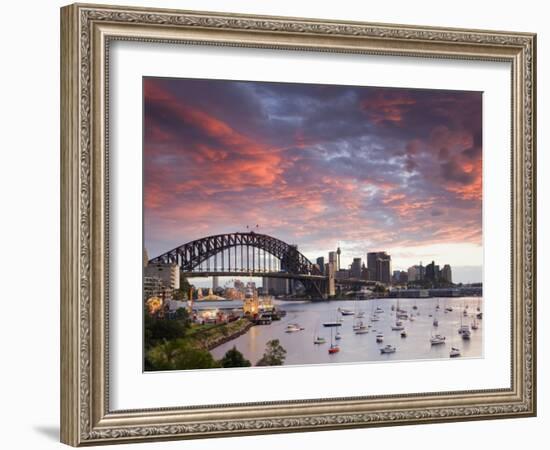 View over Lavendar Bay Toward the Habour Bridge and the Skyline of Central Sydney, Australia-Andrew Watson-Framed Photographic Print