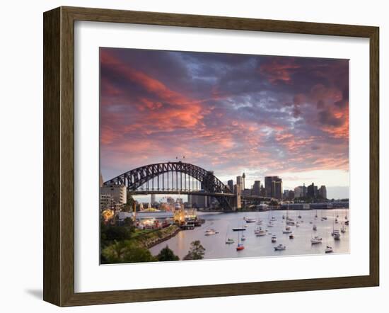 View over Lavendar Bay Toward the Habour Bridge and the Skyline of Central Sydney, Australia-Andrew Watson-Framed Photographic Print