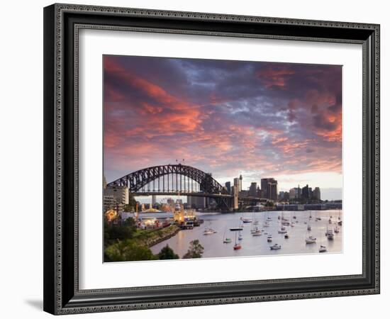 View over Lavendar Bay Toward the Habour Bridge and the Skyline of Central Sydney, Australia-Andrew Watson-Framed Photographic Print