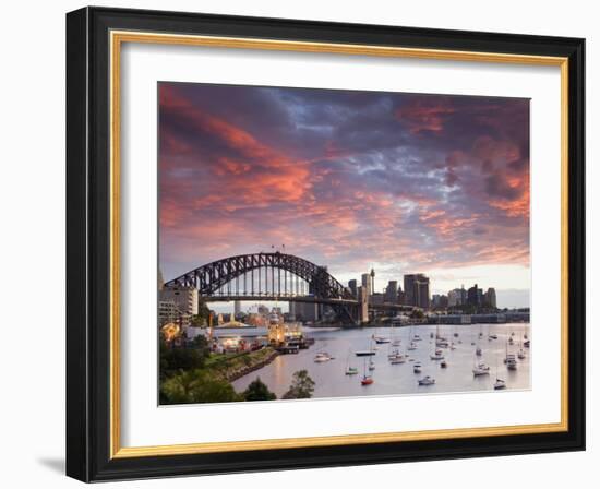 View over Lavendar Bay Toward the Habour Bridge and the Skyline of Central Sydney, Australia-Andrew Watson-Framed Photographic Print