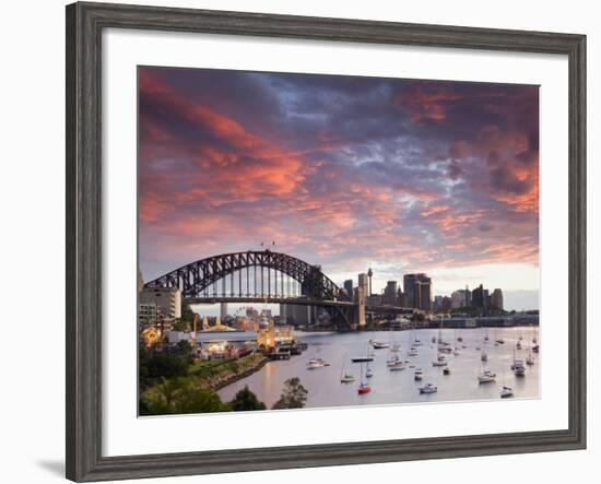 View over Lavendar Bay Toward the Habour Bridge and the Skyline of Central Sydney, Australia-Andrew Watson-Framed Photographic Print