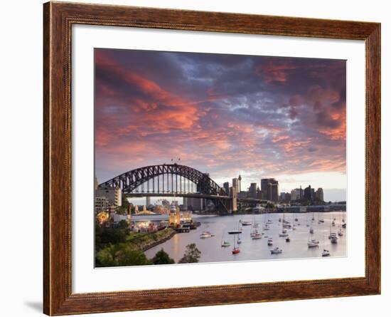 View over Lavendar Bay Toward the Habour Bridge and the Skyline of Central Sydney, Australia-Andrew Watson-Framed Photographic Print