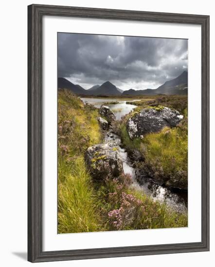 View over Loch Caol to Sgurr Nan Gillean and Marsco, Glen Sligachan, Isle of Skye, Highlands, Scotl-Lee Frost-Framed Photographic Print