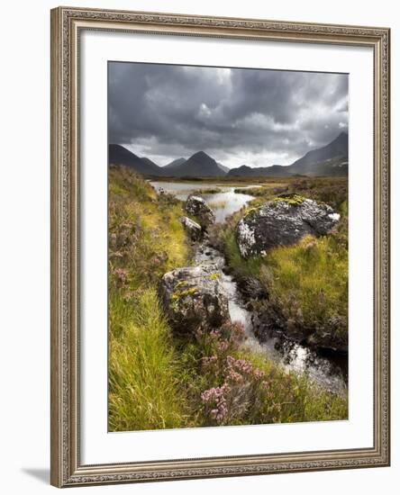View over Loch Caol to Sgurr Nan Gillean and Marsco, Glen Sligachan, Isle of Skye, Highlands, Scotl-Lee Frost-Framed Photographic Print