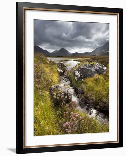 View over Loch Caol to Sgurr Nan Gillean and Marsco, Glen Sligachan, Isle of Skye, Highlands, Scotl-Lee Frost-Framed Photographic Print