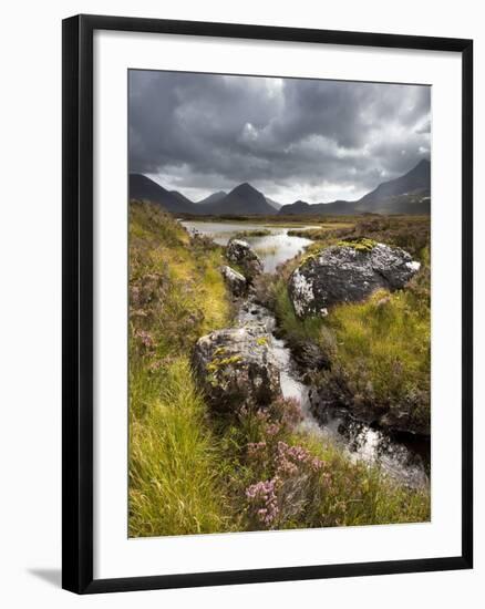 View over Loch Caol to Sgurr Nan Gillean and Marsco, Glen Sligachan, Isle of Skye, Highlands, Scotl-Lee Frost-Framed Photographic Print