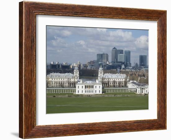 View over London from Greenwich, UNESCO World Heritage Site, Se10, England, United Kingdom, Europe-Ethel Davies-Framed Photographic Print