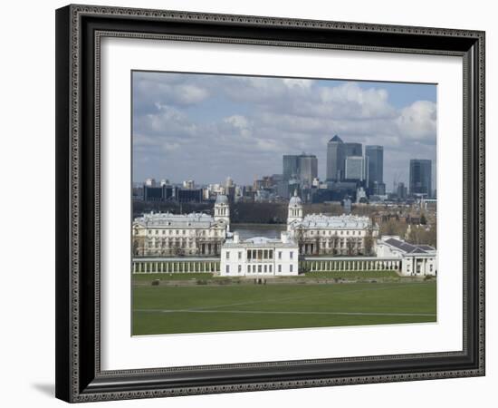 View over London from Greenwich, UNESCO World Heritage Site, Se10, England, United Kingdom, Europe-Ethel Davies-Framed Photographic Print