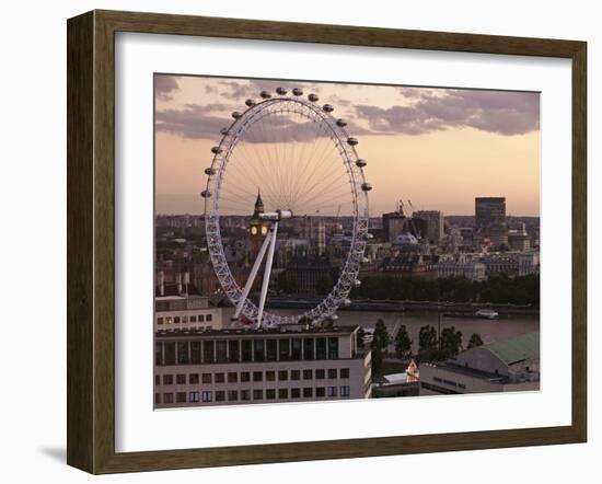 View over London West End Skyline with the London Eye in the Foreground, London, England, UK-Matthew Frost-Framed Photographic Print