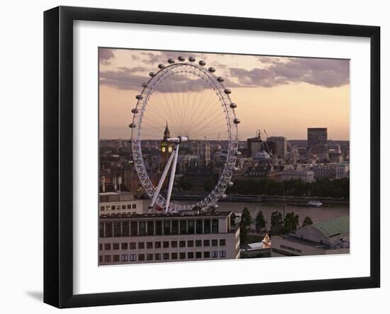 View over London West End Skyline with the London Eye in the Foreground, London, England, UK-Matthew Frost-Framed Photographic Print