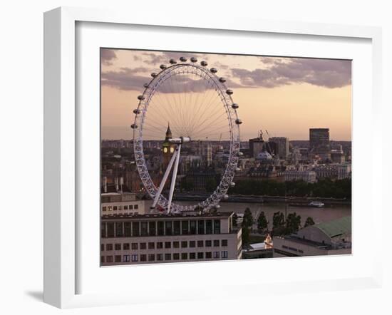 View over London West End Skyline with the London Eye in the Foreground, London, England, UK-Matthew Frost-Framed Photographic Print