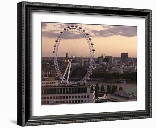 View over London West End Skyline with the London Eye in the Foreground, London, England, UK-Matthew Frost-Framed Photographic Print