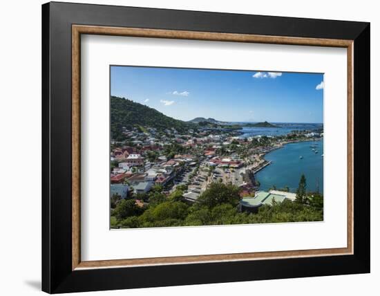 View over Marigot from Fort St. Louis, St. Martin, French territory, West Indies, Caribbean, Centra-Michael Runkel-Framed Photographic Print