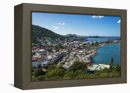 View over Marigot from Fort St. Louis, St. Martin, French territory, West Indies, Caribbean, Centra-Michael Runkel-Framed Premier Image Canvas