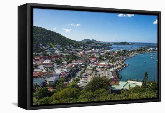 View over Marigot from Fort St. Louis, St. Martin, French territory, West Indies, Caribbean, Centra-Michael Runkel-Framed Premier Image Canvas