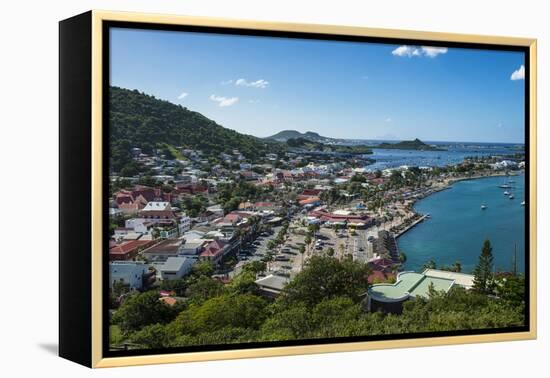 View over Marigot from Fort St. Louis, St. Martin, French territory, West Indies, Caribbean, Centra-Michael Runkel-Framed Premier Image Canvas