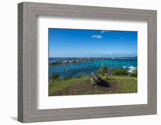 View over Marigot from Fort St. Louis, St. Martin, French territory, West Indies, Caribbean, Centra-Michael Runkel-Framed Photographic Print