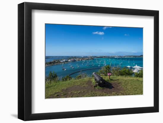 View over Marigot from Fort St. Louis, St. Martin, French territory, West Indies, Caribbean, Centra-Michael Runkel-Framed Photographic Print