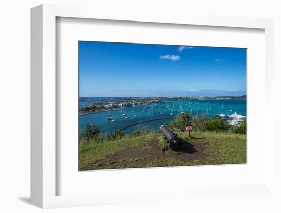 View over Marigot from Fort St. Louis, St. Martin, French territory, West Indies, Caribbean, Centra-Michael Runkel-Framed Photographic Print