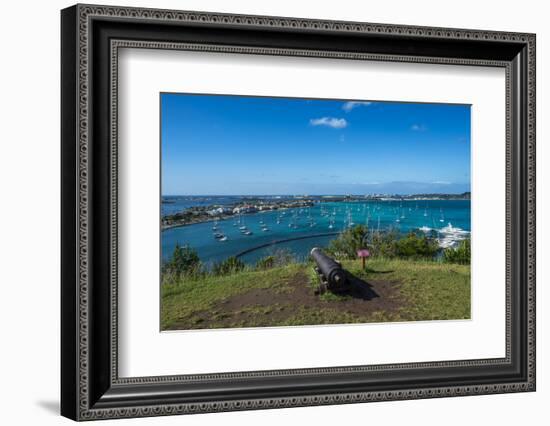 View over Marigot from Fort St. Louis, St. Martin, French territory, West Indies, Caribbean, Centra-Michael Runkel-Framed Photographic Print