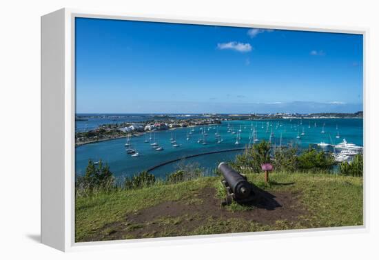 View over Marigot from Fort St. Louis, St. Martin, French territory, West Indies, Caribbean, Centra-Michael Runkel-Framed Premier Image Canvas