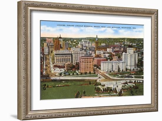 View over Milwaukee, Wisconsin-null-Framed Art Print