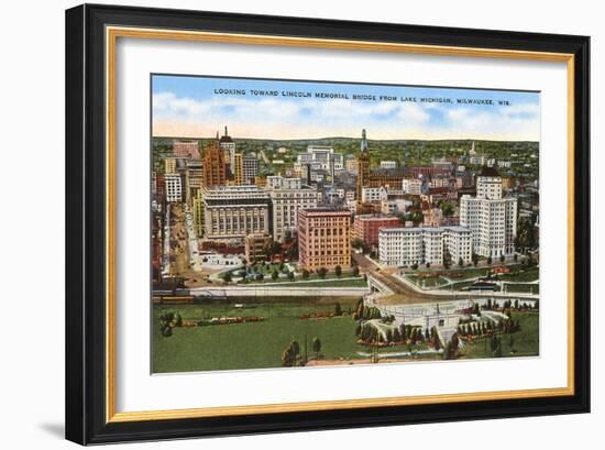 View over Milwaukee, Wisconsin-null-Framed Art Print