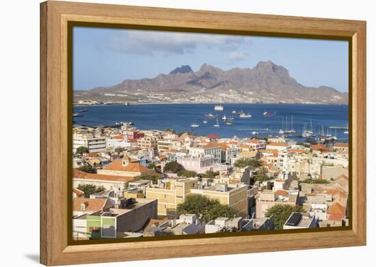 View over Mindelo, Sao Vicente, Cape Verde-Peter Adams-Framed Premier Image Canvas