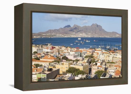 View over Mindelo, Sao Vicente, Cape Verde-Peter Adams-Framed Premier Image Canvas