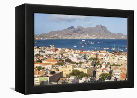 View over Mindelo, Sao Vicente, Cape Verde-Peter Adams-Framed Premier Image Canvas