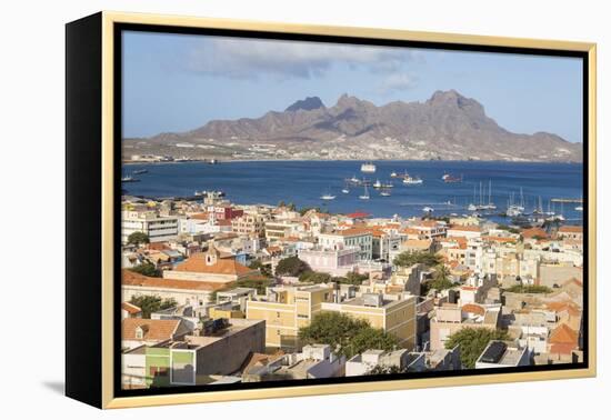 View over Mindelo, Sao Vicente, Cape Verde-Peter Adams-Framed Premier Image Canvas