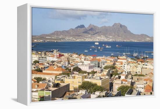 View over Mindelo, Sao Vicente, Cape Verde-Peter Adams-Framed Premier Image Canvas