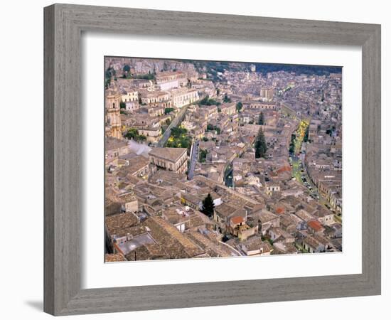 View over Modica, Sicily, Italy-Demetrio Carrasco-Framed Photographic Print