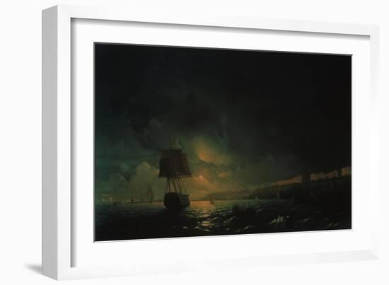 View over Odessa at Moonlight Night, 1896-Ivan Konstantinovich Aivazovsky-Framed Giclee Print