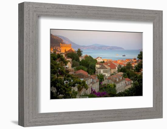 View over Old Town at Sunset, Dubrovnik, Dalmatia, Croatia, Europe-Frank Fell-Framed Photographic Print