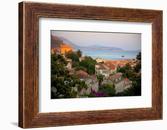 View over Old Town at Sunset, Dubrovnik, Dalmatia, Croatia, Europe-Frank Fell-Framed Photographic Print