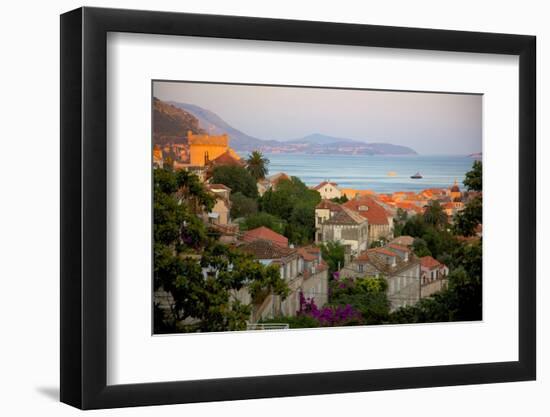 View over Old Town at Sunset, Dubrovnik, Dalmatia, Croatia, Europe-Frank Fell-Framed Photographic Print