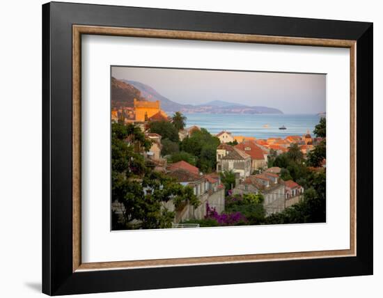 View over Old Town at Sunset, Dubrovnik, Dalmatia, Croatia, Europe-Frank Fell-Framed Photographic Print