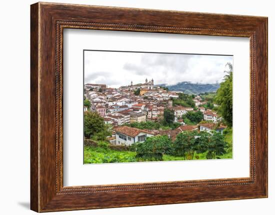 View over Ouro Preto, UNESCO World Heritage Site, Minas Gerais, Brazil, South America-Gabrielle and Michel Therin-Weise-Framed Photographic Print