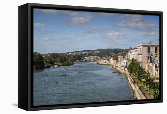 View over People Kayaking in Rio San Juan and the City of Matanzas, Cuba, West Indies-Yadid Levy-Framed Premier Image Canvas